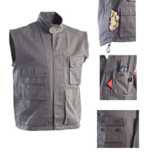 biker waistcoat mud color